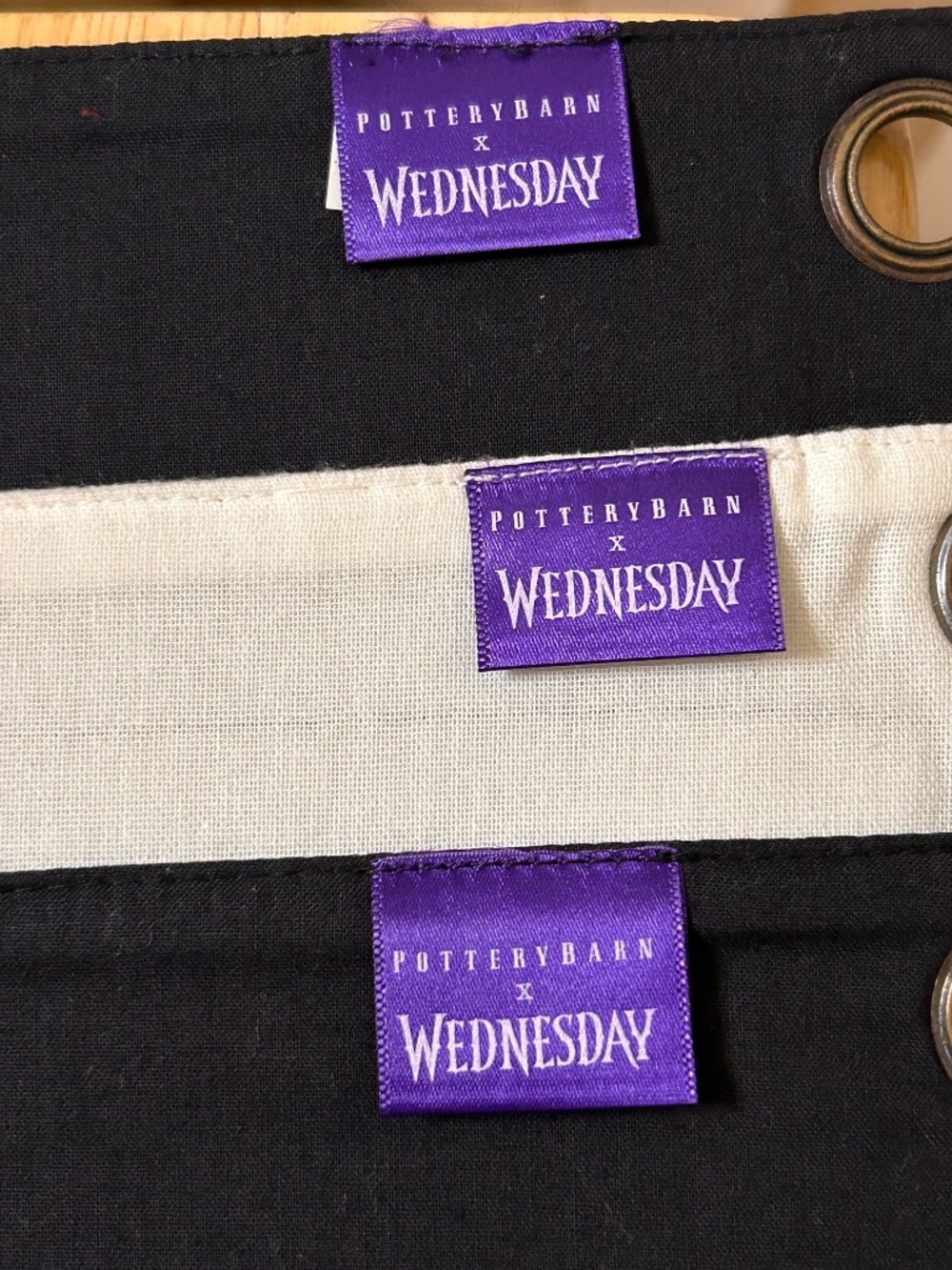 Pottery Barn x Wednesday B&W Fabric Pennant Set. Goth, Netflix, Halloween - Picture 7 of 7